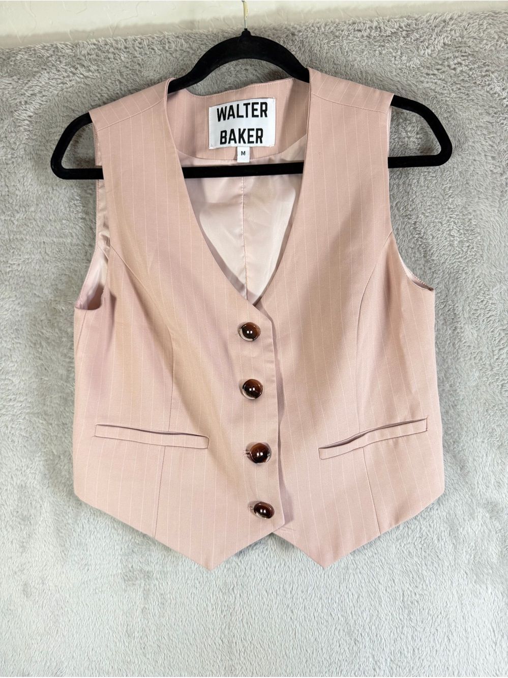 Walter Baker Dusty Pink Pinstripe Vest M